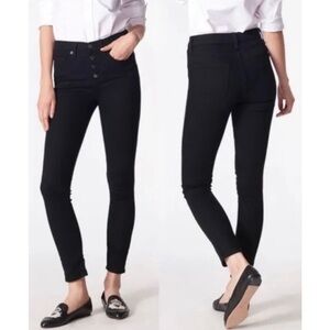 Veronica Beard Debbie Button Fly High Rise Skinny Jeans‎ in Raven Black Sz 29/8